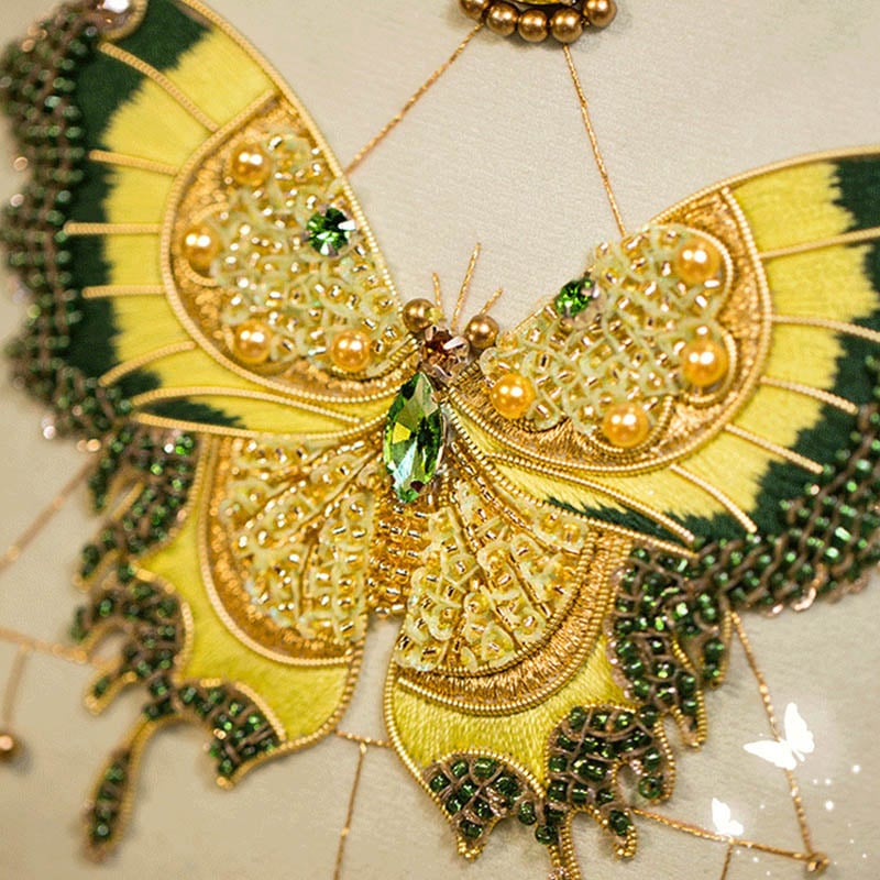 Butterfly Cross Stitch Decor DIY Embroidery Kit (Comes With Photo Frame)