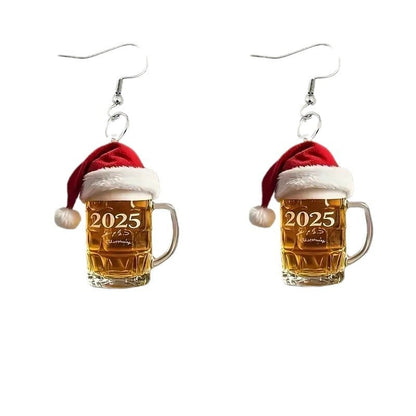 🎅🍺2025 Christmas Beer Cup Earrings